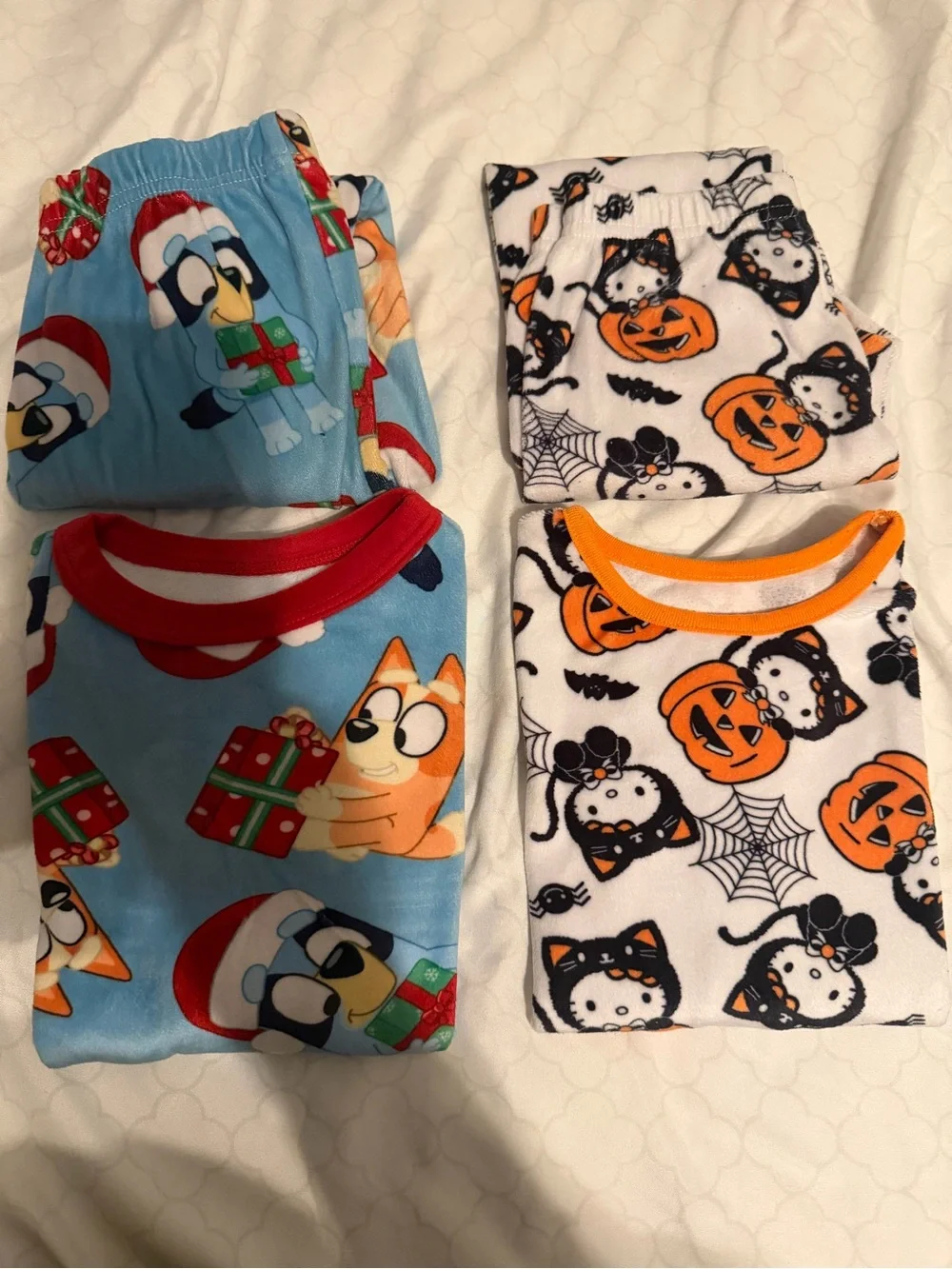 Kids' Christmas & Halloween Character Pajama Set - Blue & White